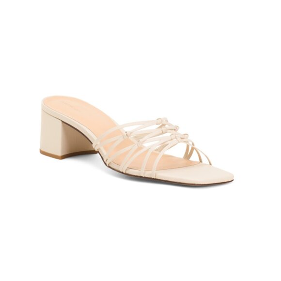 REFORMATION Almond Made In Brazil Leather Eva Knotted Heeled Sandals